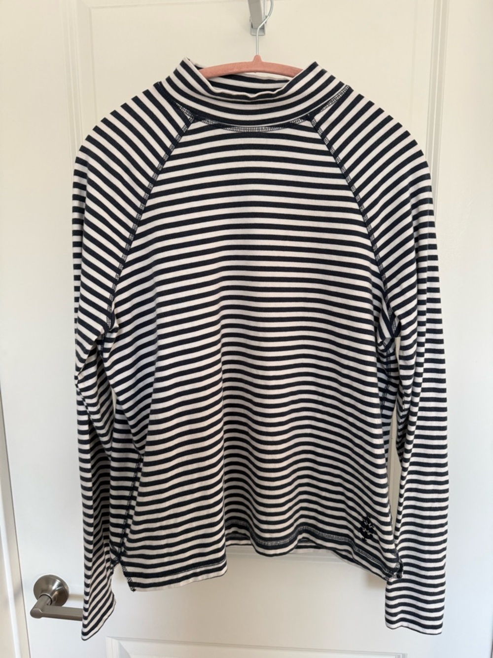 FP Movement by Free People Restoration Yarn Dye Stripe Layer Navy and White Top - Picture 4 of 15